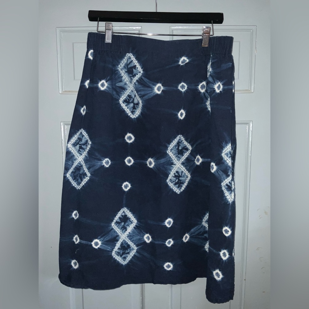 Navy Blue Patterned Women's Skirt 14